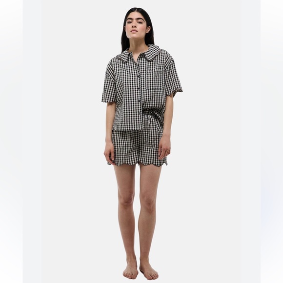 Monoprix Other - Monoprix Black and Off White Checkered Pajama Set Size M